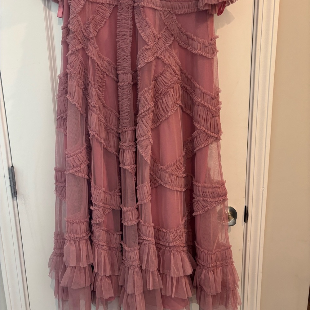 Mac Duggal Ruched Midi Dress Size 12 $325 - Picture 7 of 9
